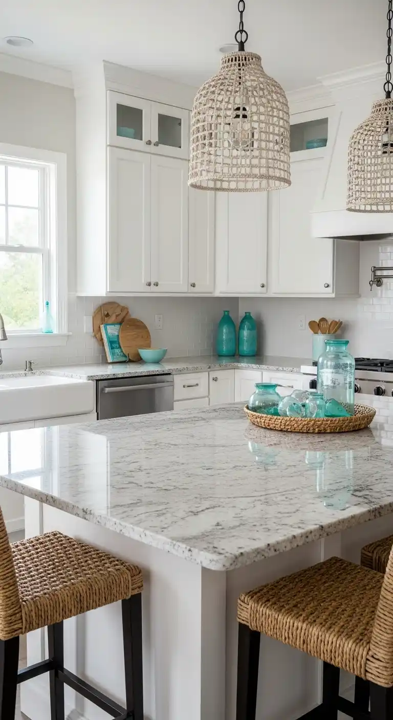17. Add Coastal Vibes with Light Granite