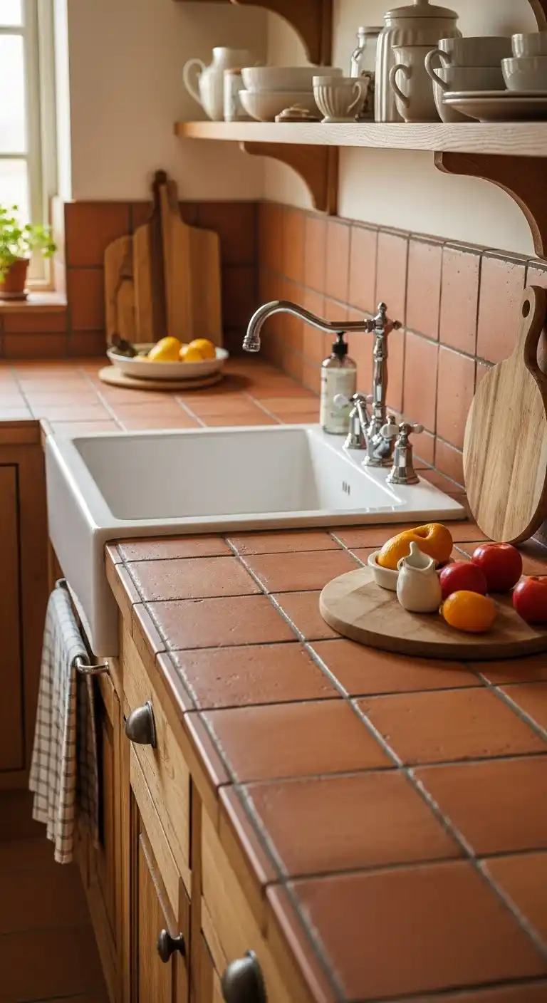 18. Create Warmth with Terracotta Tiles