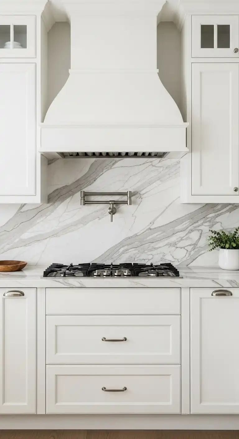 2. Full Slab Calacatta Backsplash