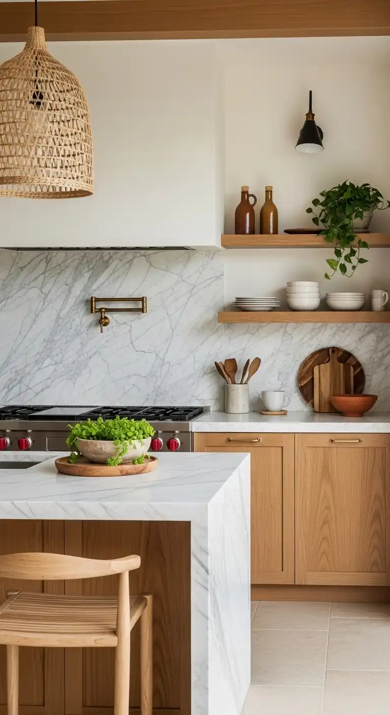 20. Outdoor-Inspired Kitchen with Calacatta Elements