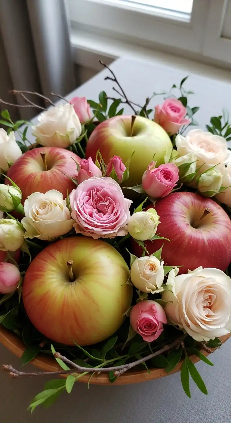 21. Apple and Rosebud Fall Display