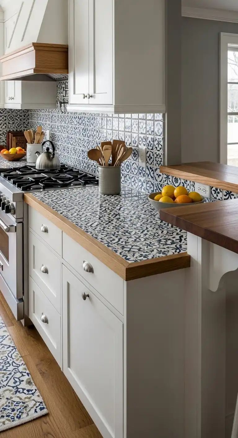 27. Reimagine Vintage Charm with Tile and Wood Combo