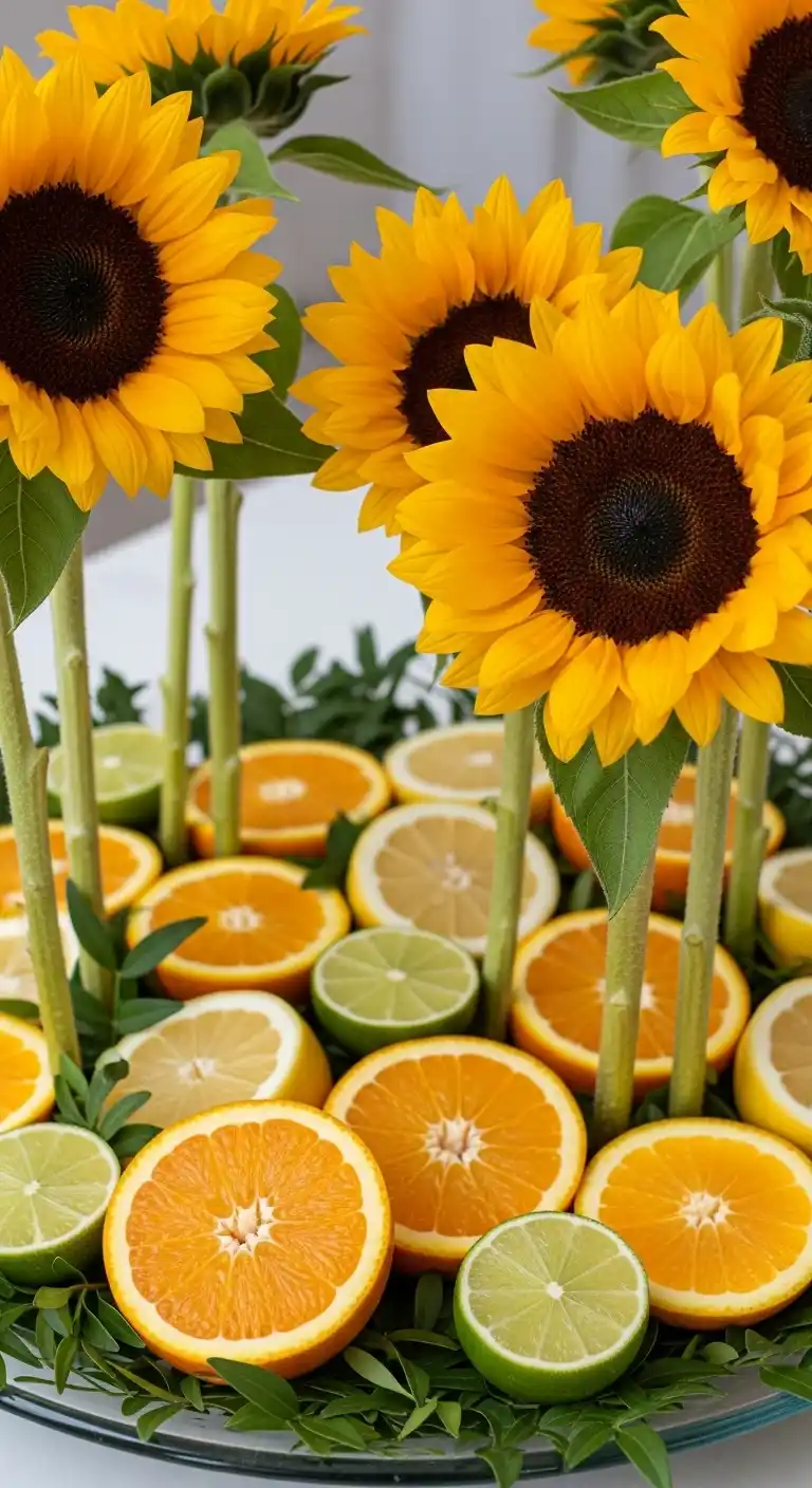 3. Citrus Burst with Sunflowers