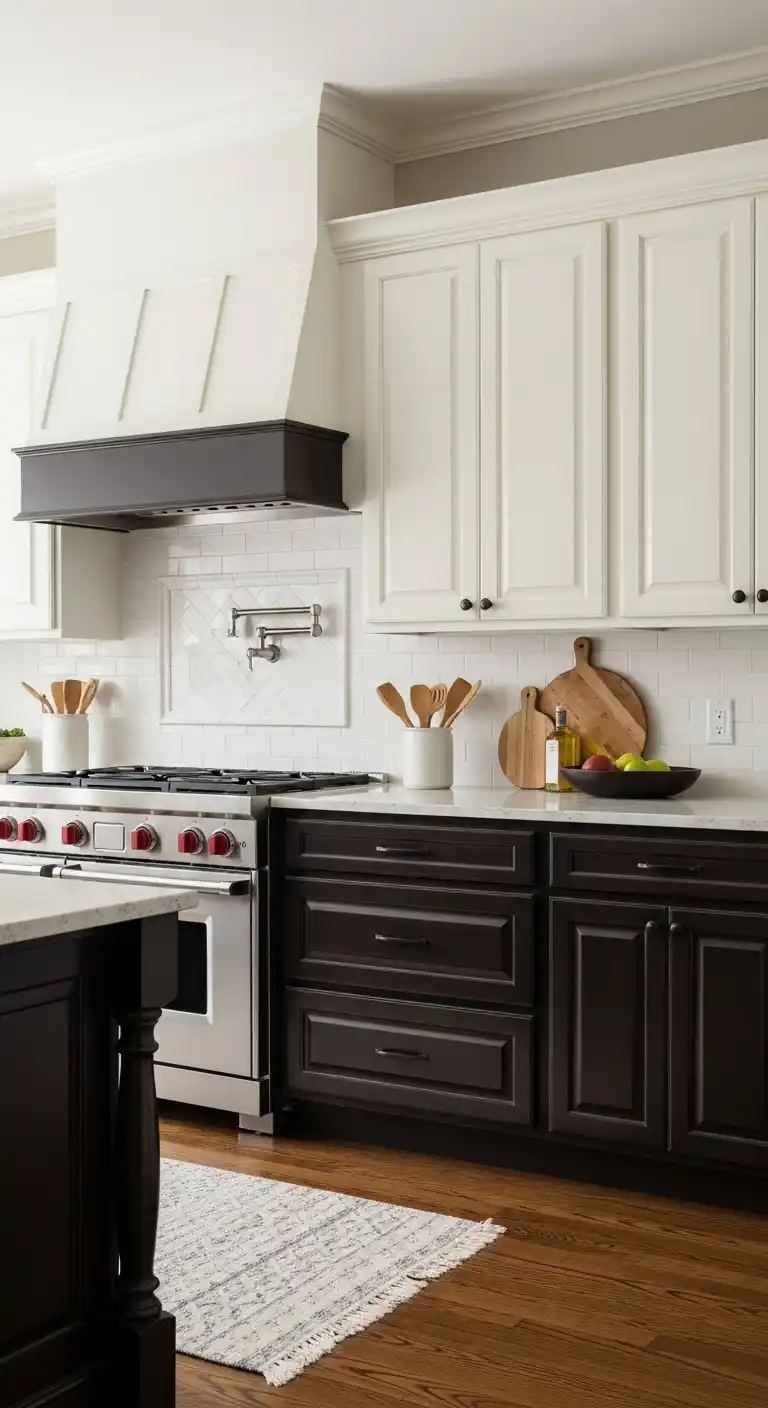 3. Two-Toned Painted Cabinets for Visual Interest