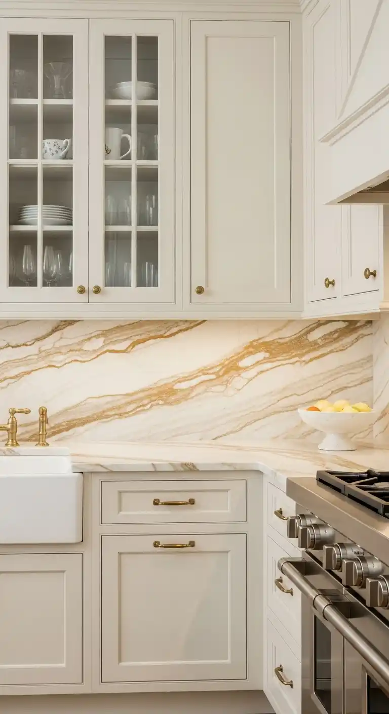 8. Calacatta Gold Accents for a Warm Kitchen Look