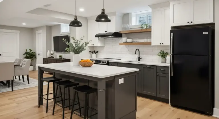 Basement Kitchenette with Island