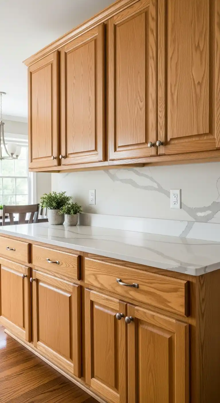 Why Choose Quartz Countertops with Oak Cabinets