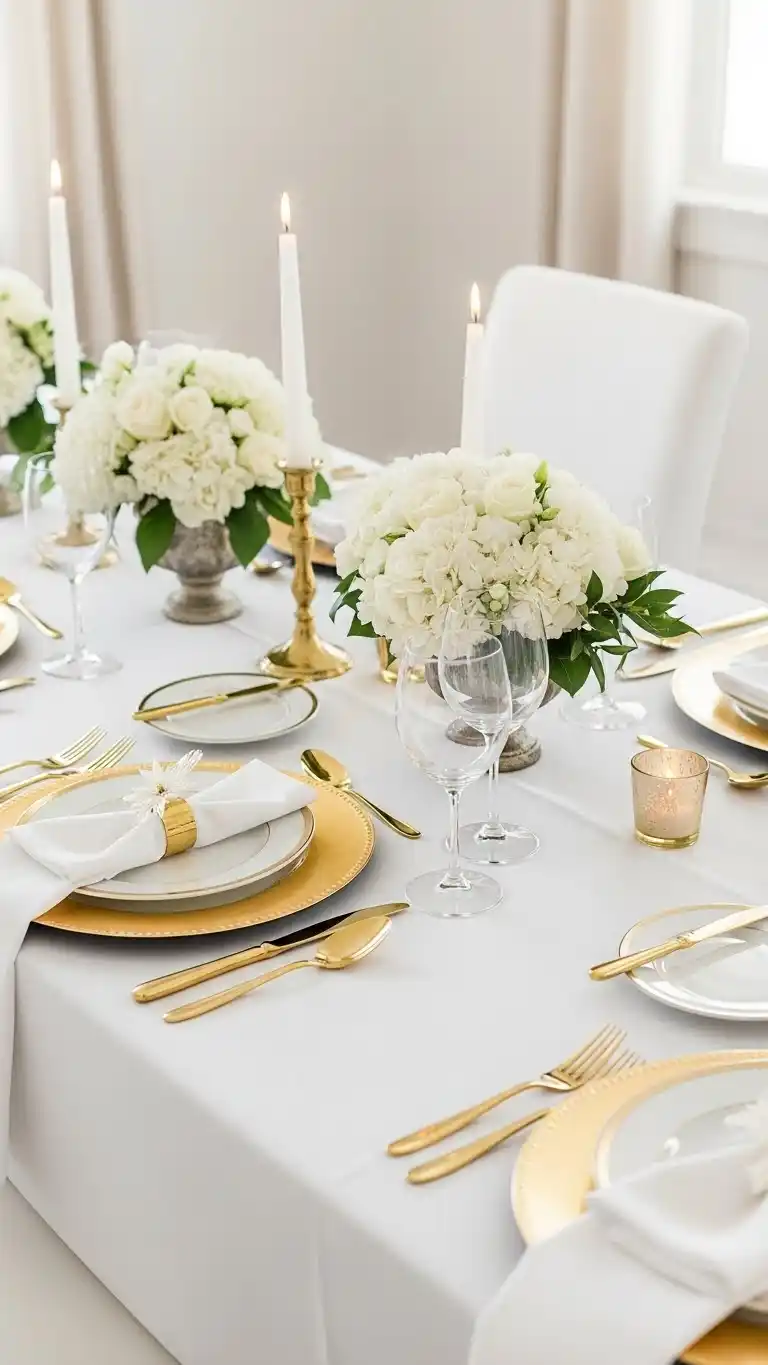 1. Classic White and Gold Elegance