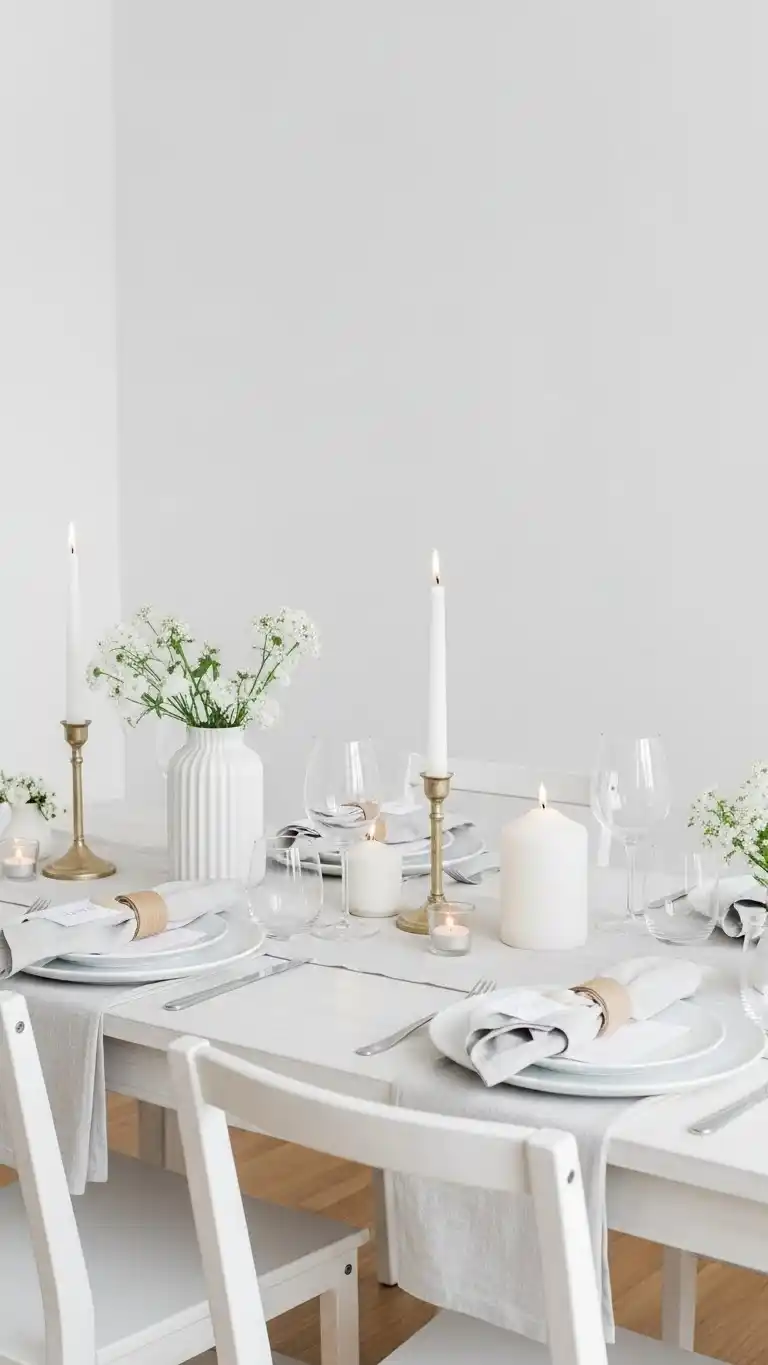 1. Minimalist White-on-White Table Styling
