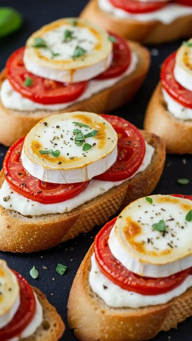 10. Baked Goat Cheese and Tomato Bruschetta