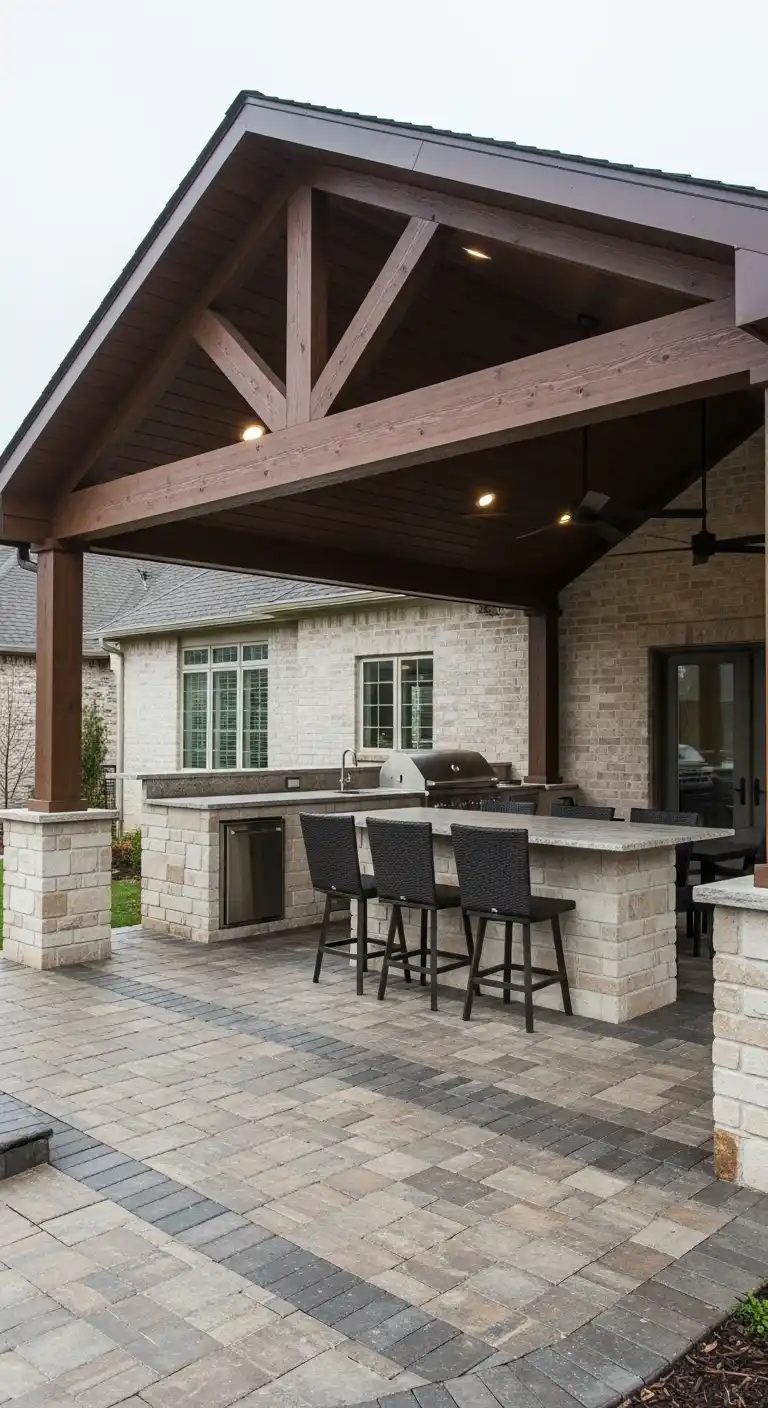 10. Covered Outdoor Kitchen Layout for Year-Round Use