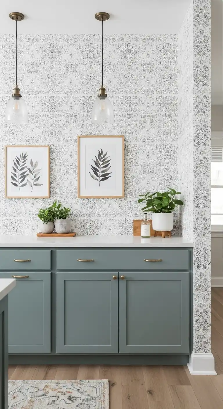 11. Create A Statement Wall Using Removable Wallpaper