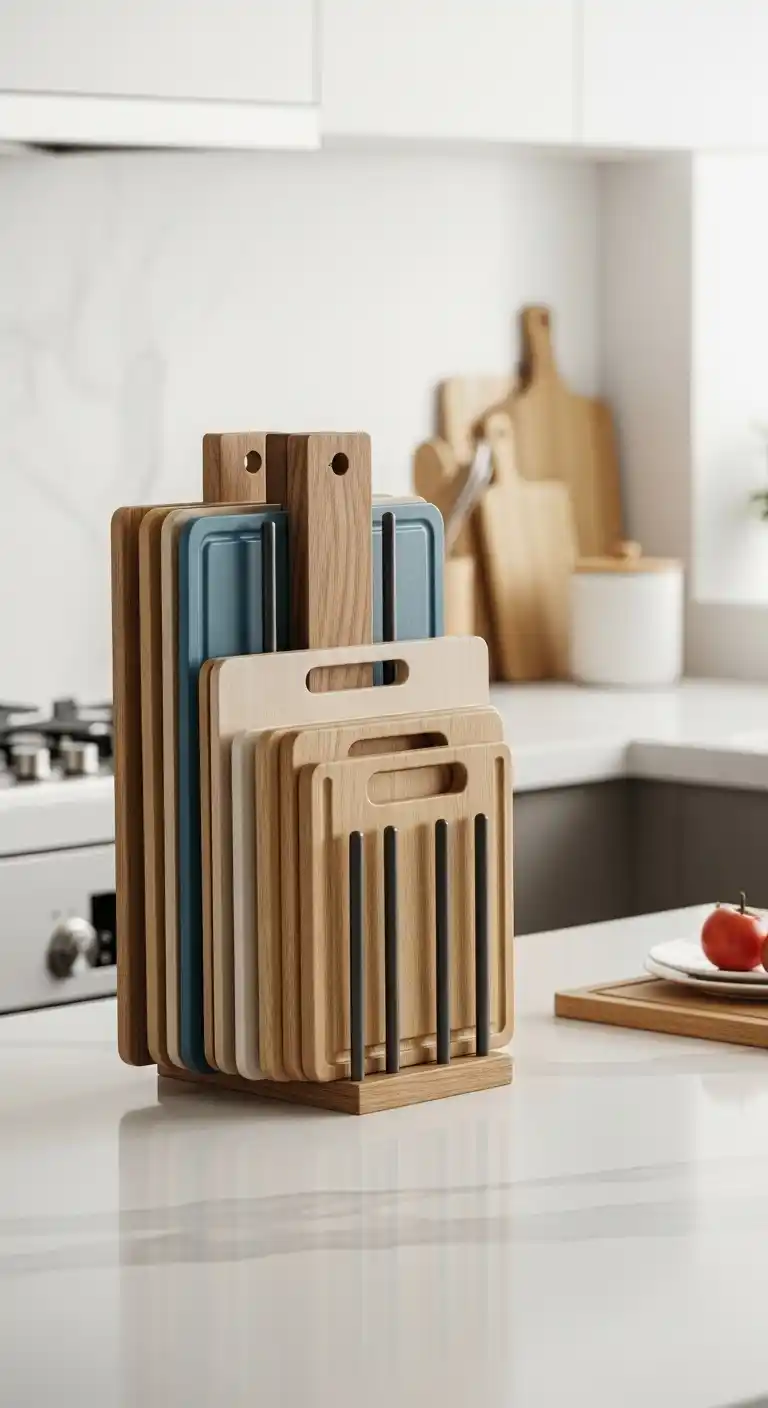 12. Store Cutting Boards Vertically