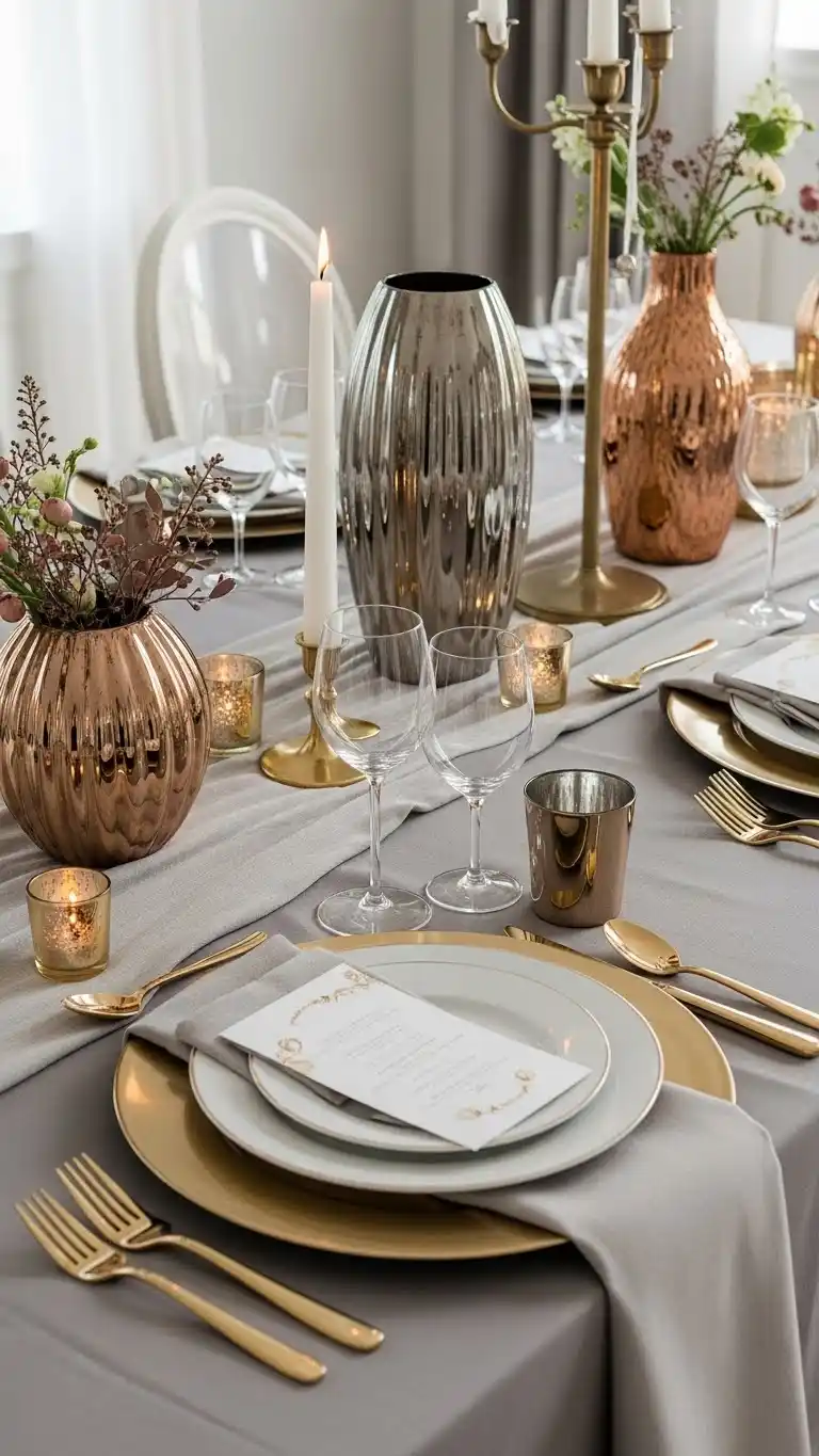 14. Luxurious Metallic Accents