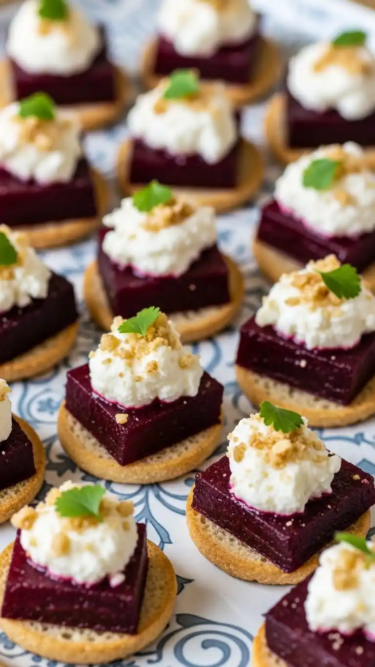 14. Roasted Beet and Goat Cheese Bites