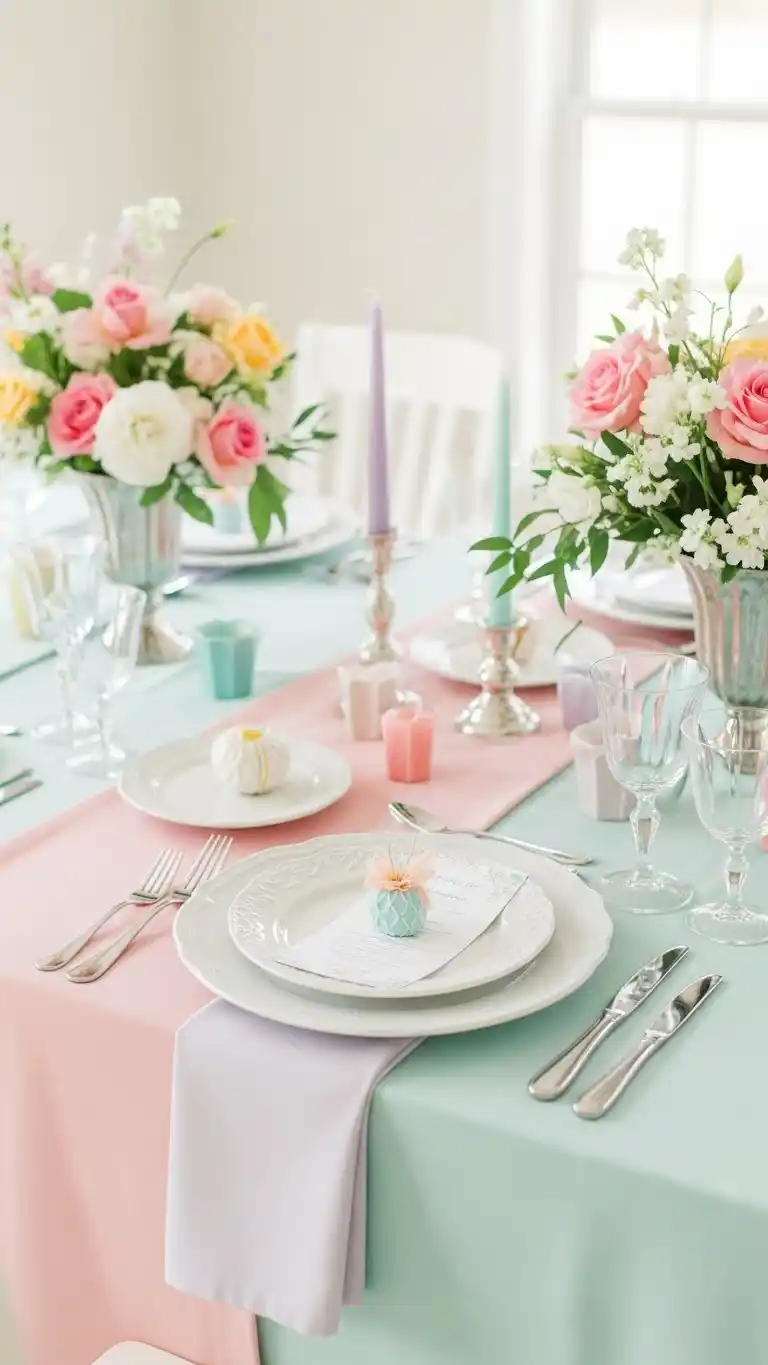 15. Soft Pastel Spring Table