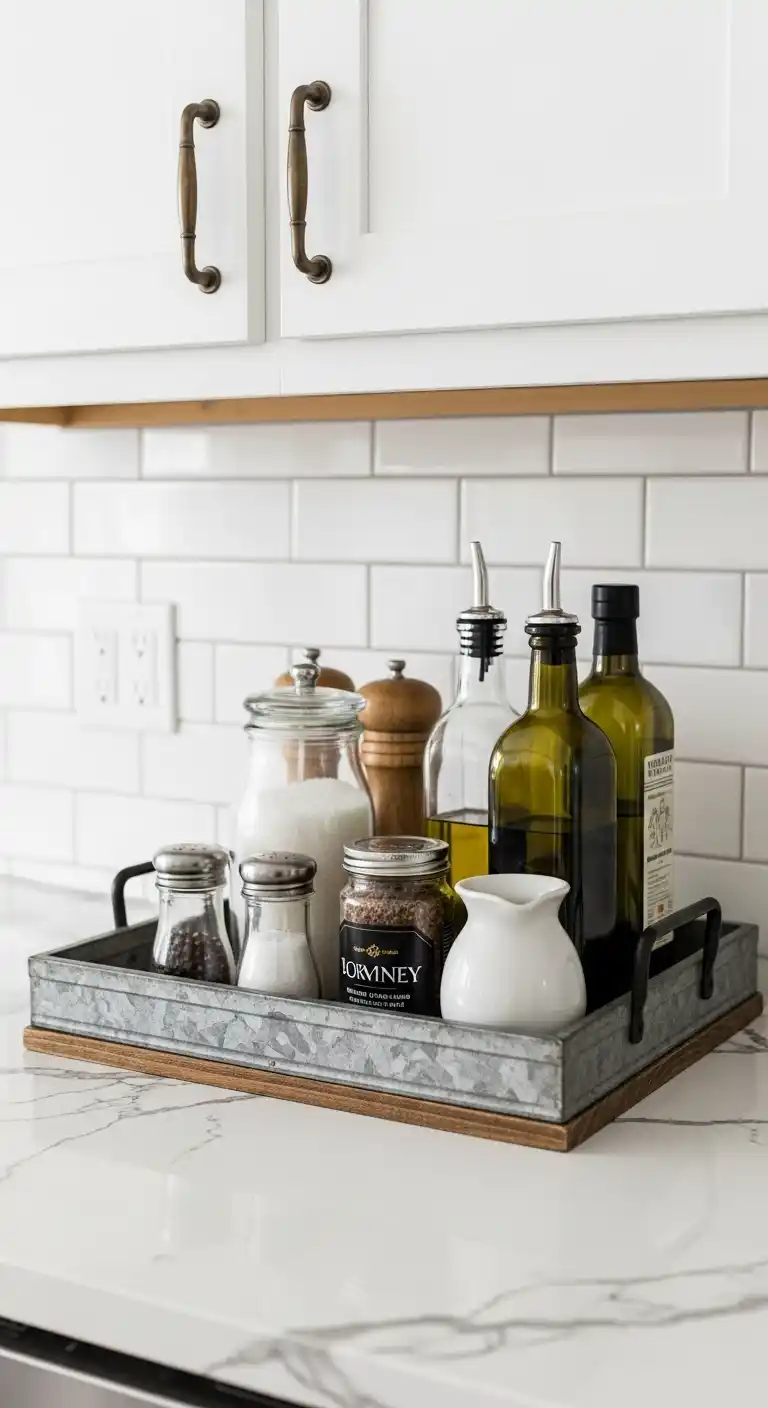 16. Use A Decorative Tray For Everyday Items