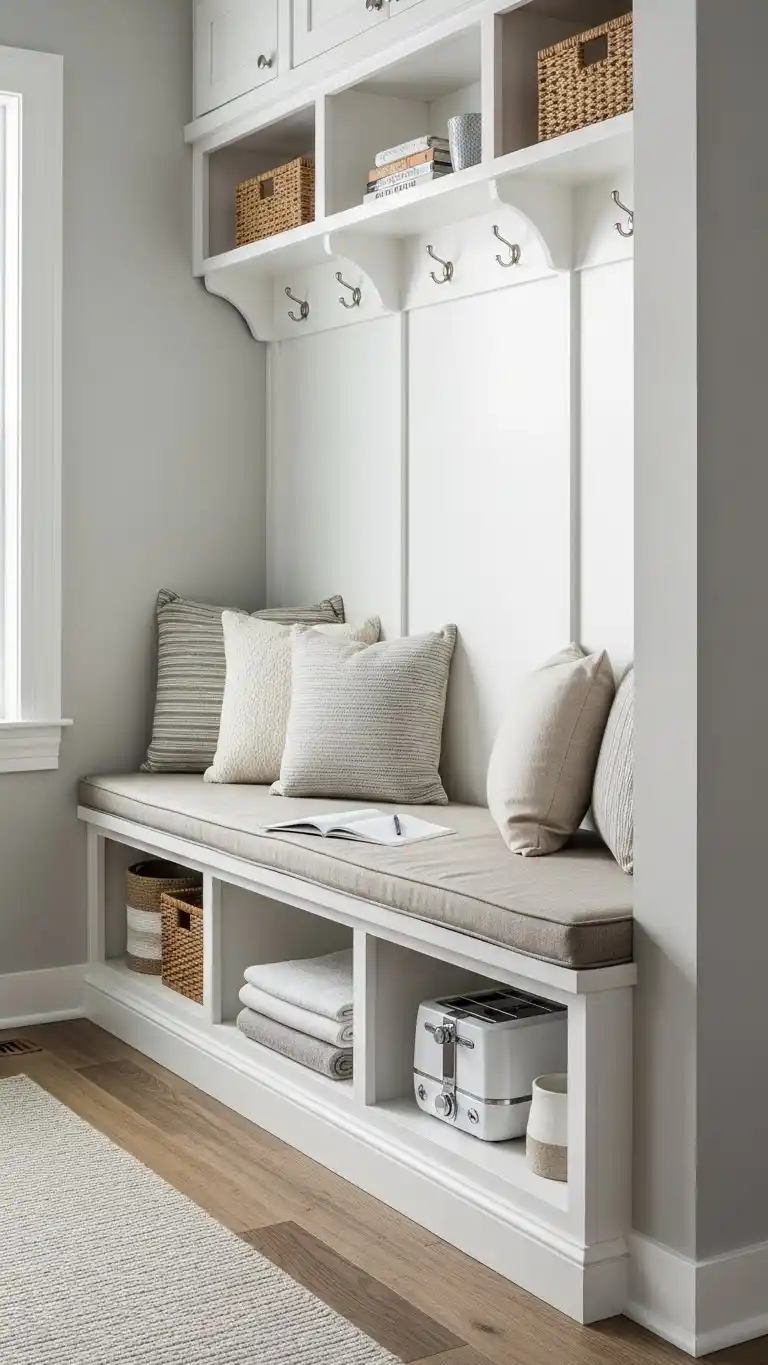 17. Narrow Bench Seating With Storage