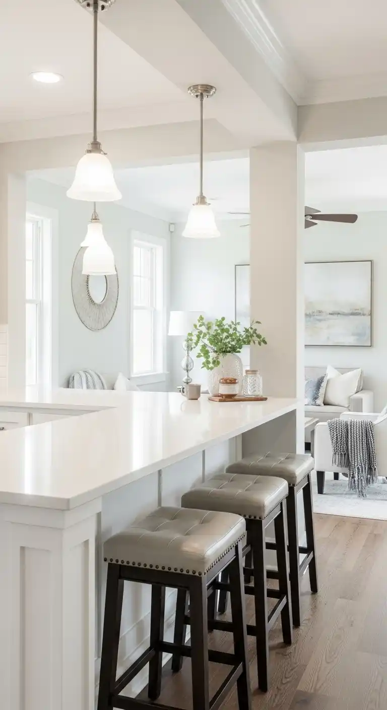 17. White Quartz Bar Countertops