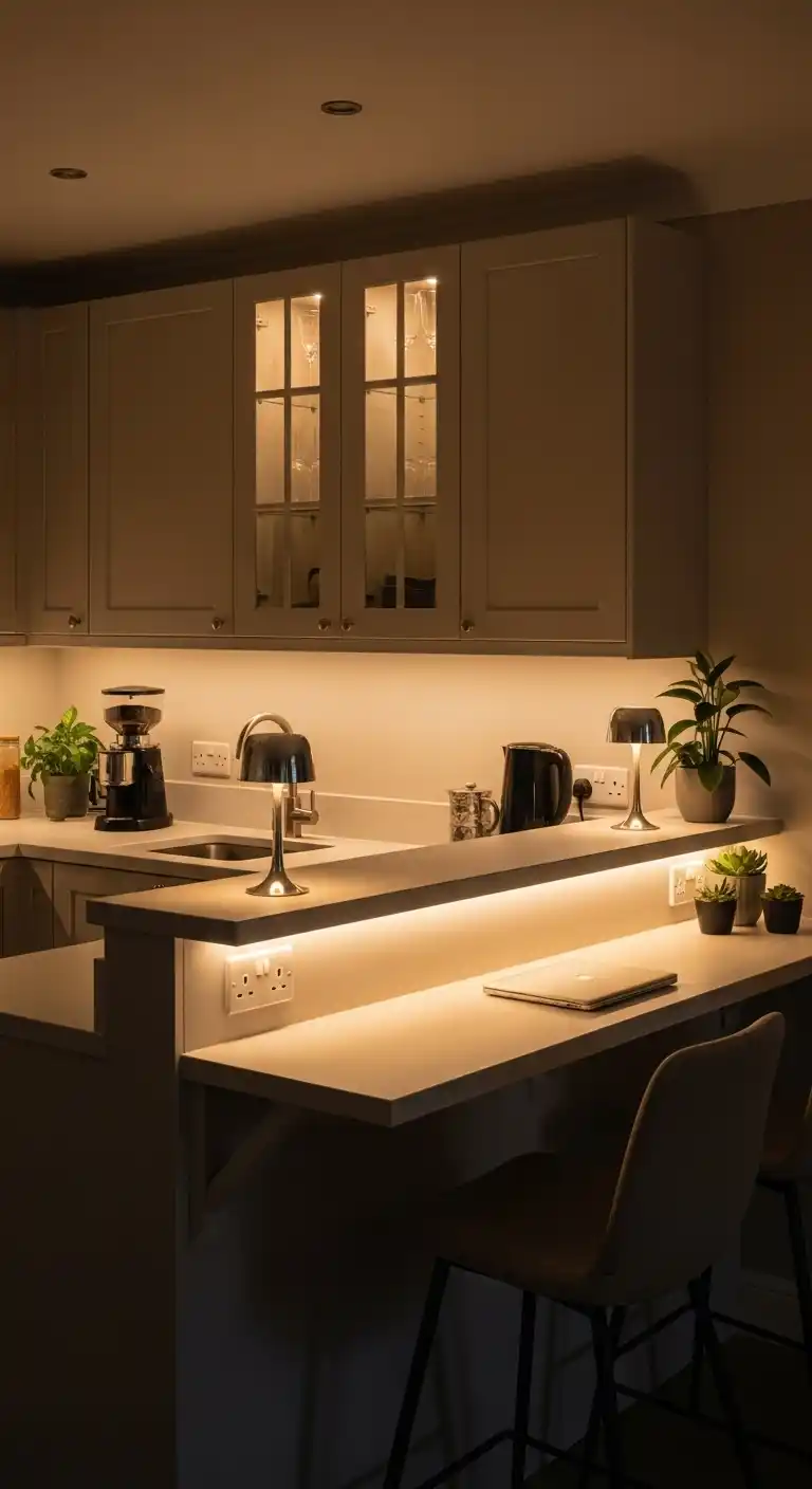 18. Breakfast Bar With Integrated Lighting Accents