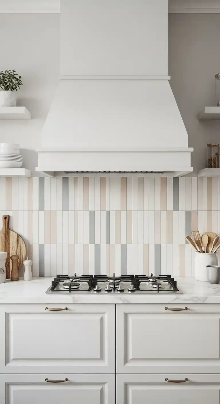 18. Scandinavian Kitchen Backsplash With Vertical Tiles