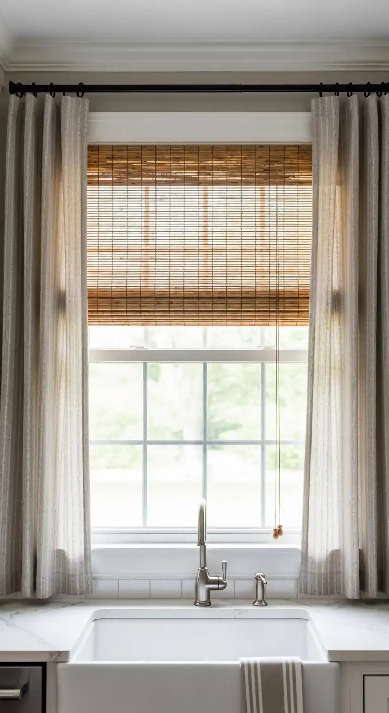 24. Replace Window Treatments With Light Linen Or Bamboo Shades