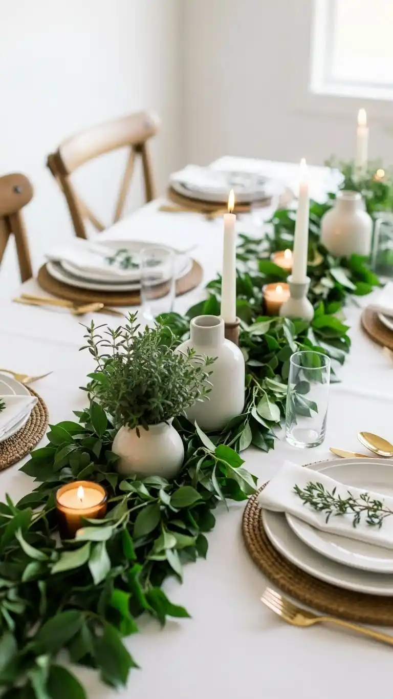 3. Fresh Greenery Runner for Natural Elegance