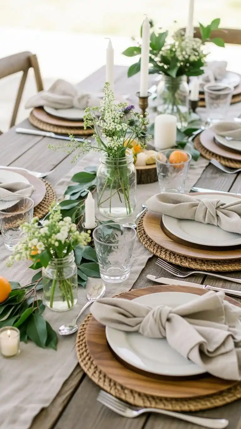 3. Rustic Farmhouse-Inspired Tablescape