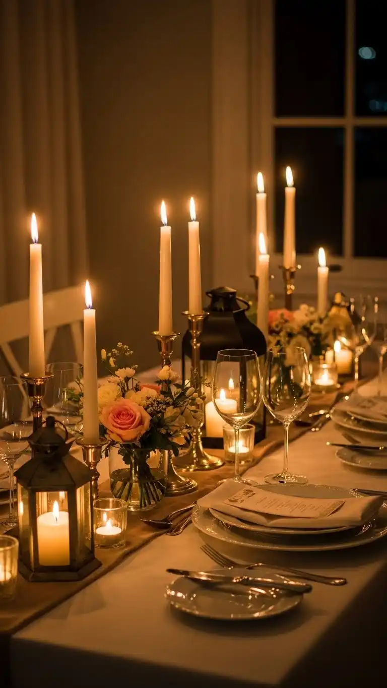 4. Romantic Candlelit Dinner Setting