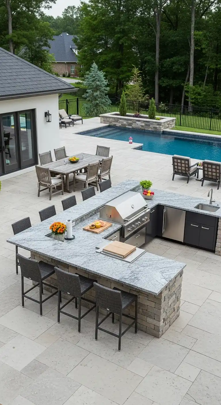 5. Double-Island Layout for Spacious Backyards