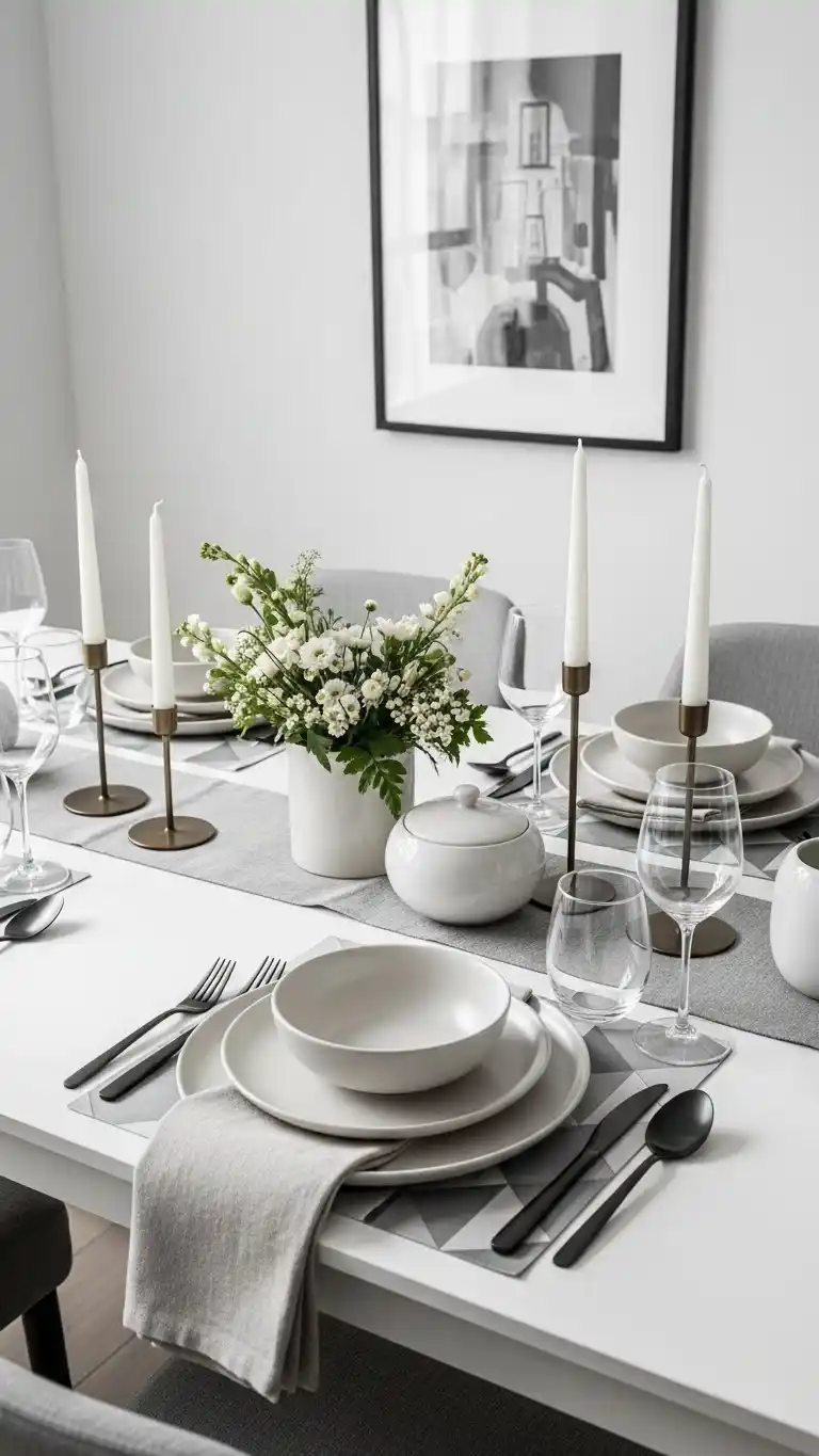 5. Modern Minimalist Table Arrangement