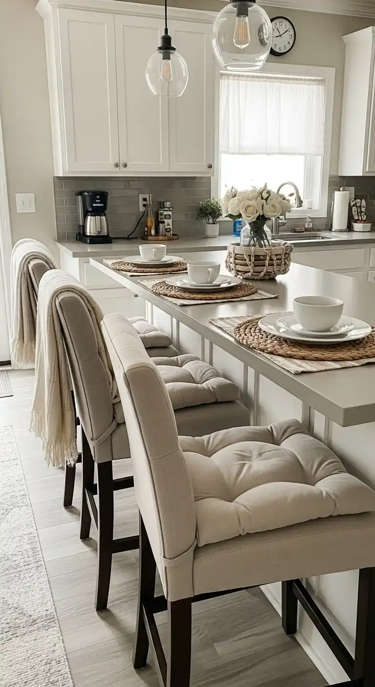 7. Cozy Breakfast Bar With Cushioned Seating
