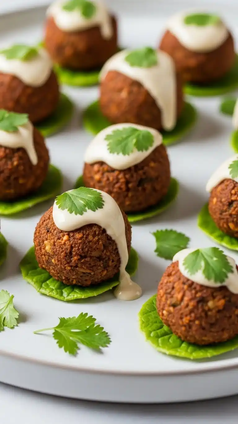 9. Mini Falafel Bites with Tahini Sauce