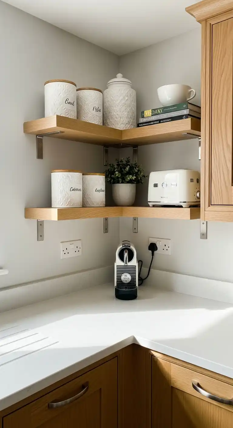 9. Utilize Corner Shelves