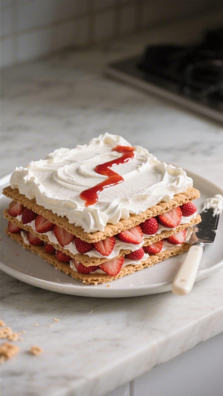 Process shot, prepared stage (no raw ingredients): Mid-assembly image showing the second layer compl