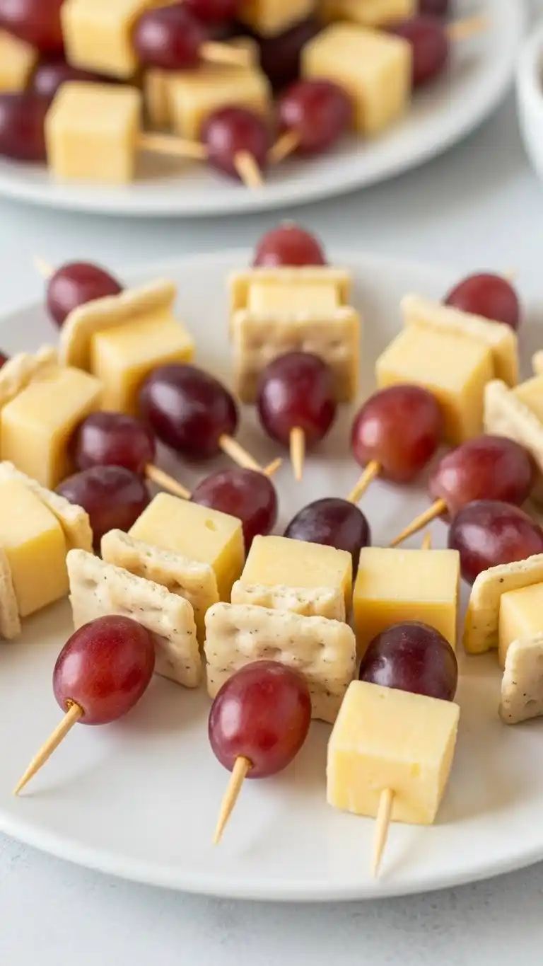 1. Classic Cheese and Grape Charcuterie Kabob Ideas