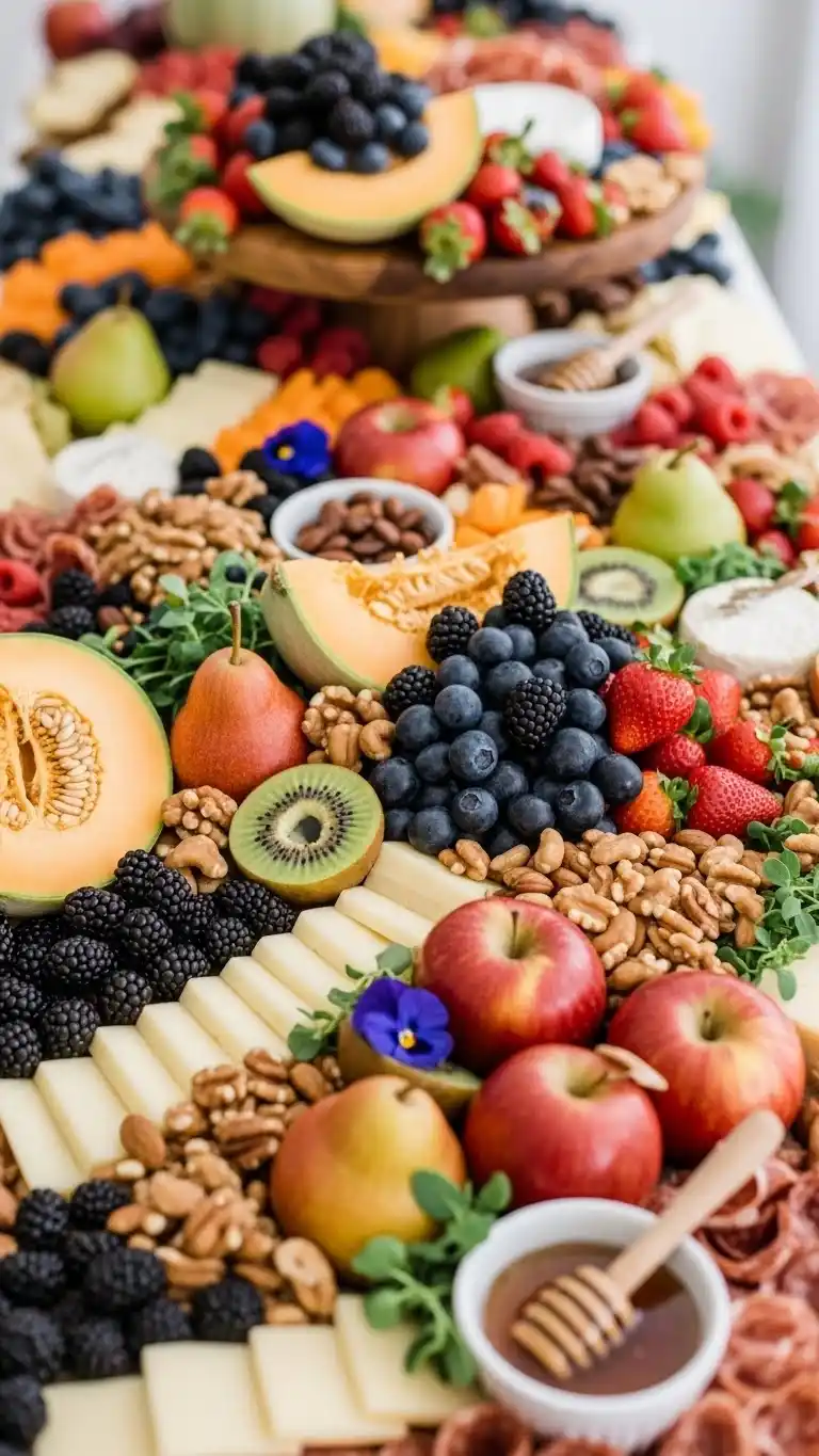 1. Seasonal Fruit-Themed Charcuterie Grazing Table