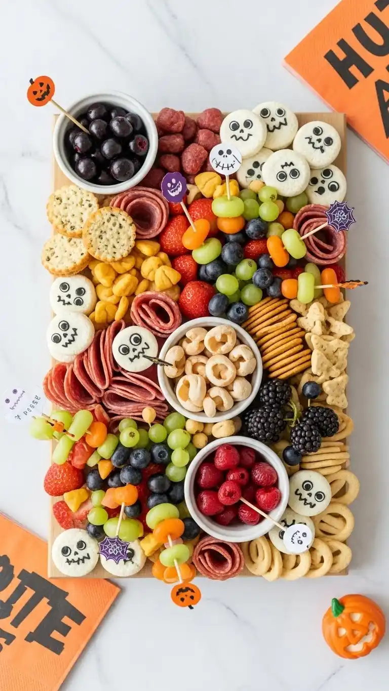 11. Cute Not Creepy Halloween Charcuterie Board Ideas