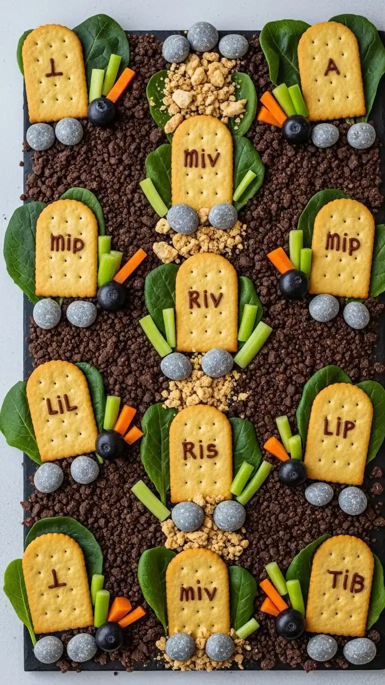 12. Graveyard Snack Scene Halloween Charcuterie Board Ideas