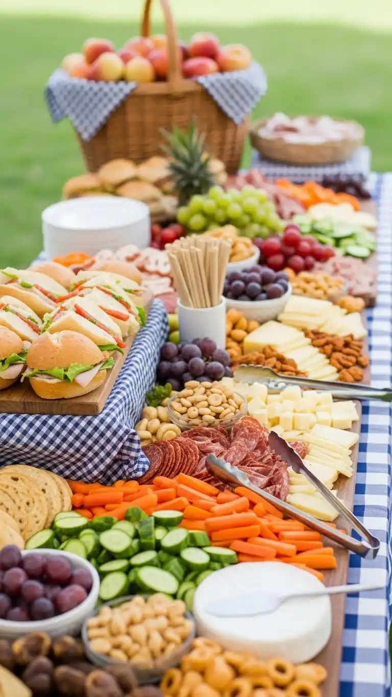 14. Picnic-Style Charcuterie Grazing Table