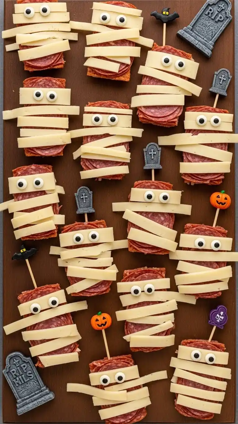15. Mummy Wrap Halloween Charcuterie Board Ideas