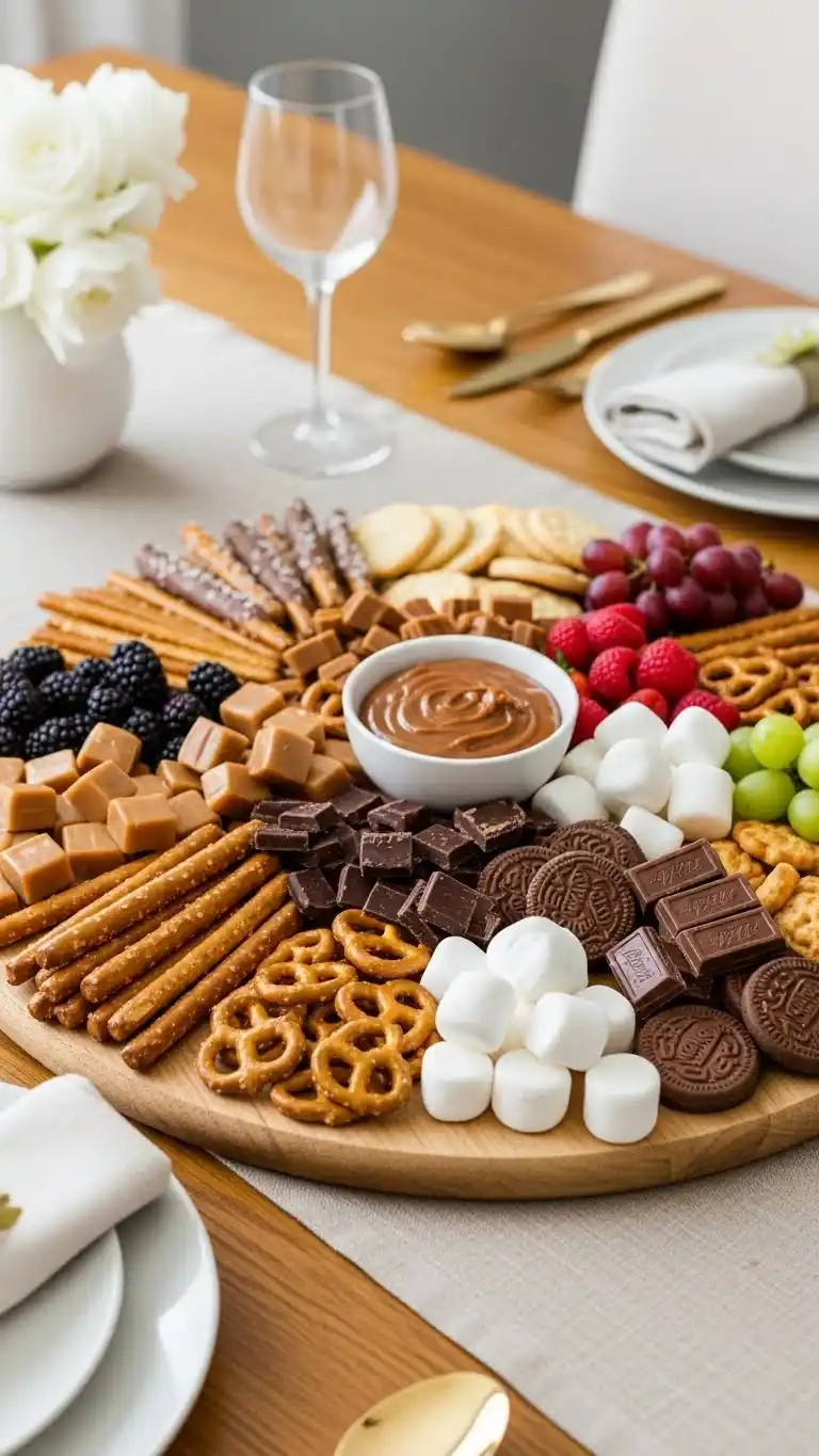 16. Sweet and Salty Dessert Board with Pretzel Bites