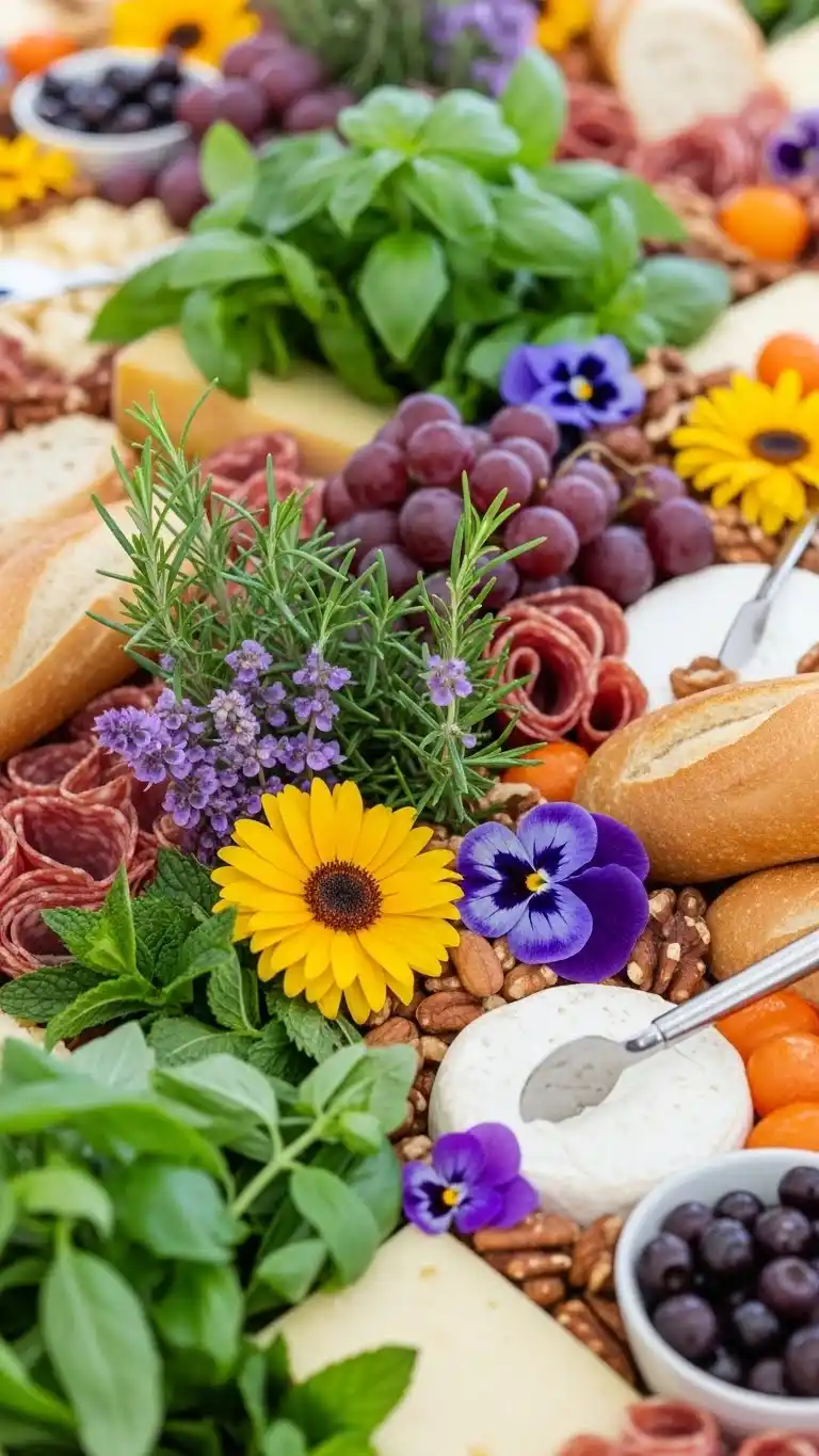 19. Herb and Flower Infused Charcuterie Grazing Table