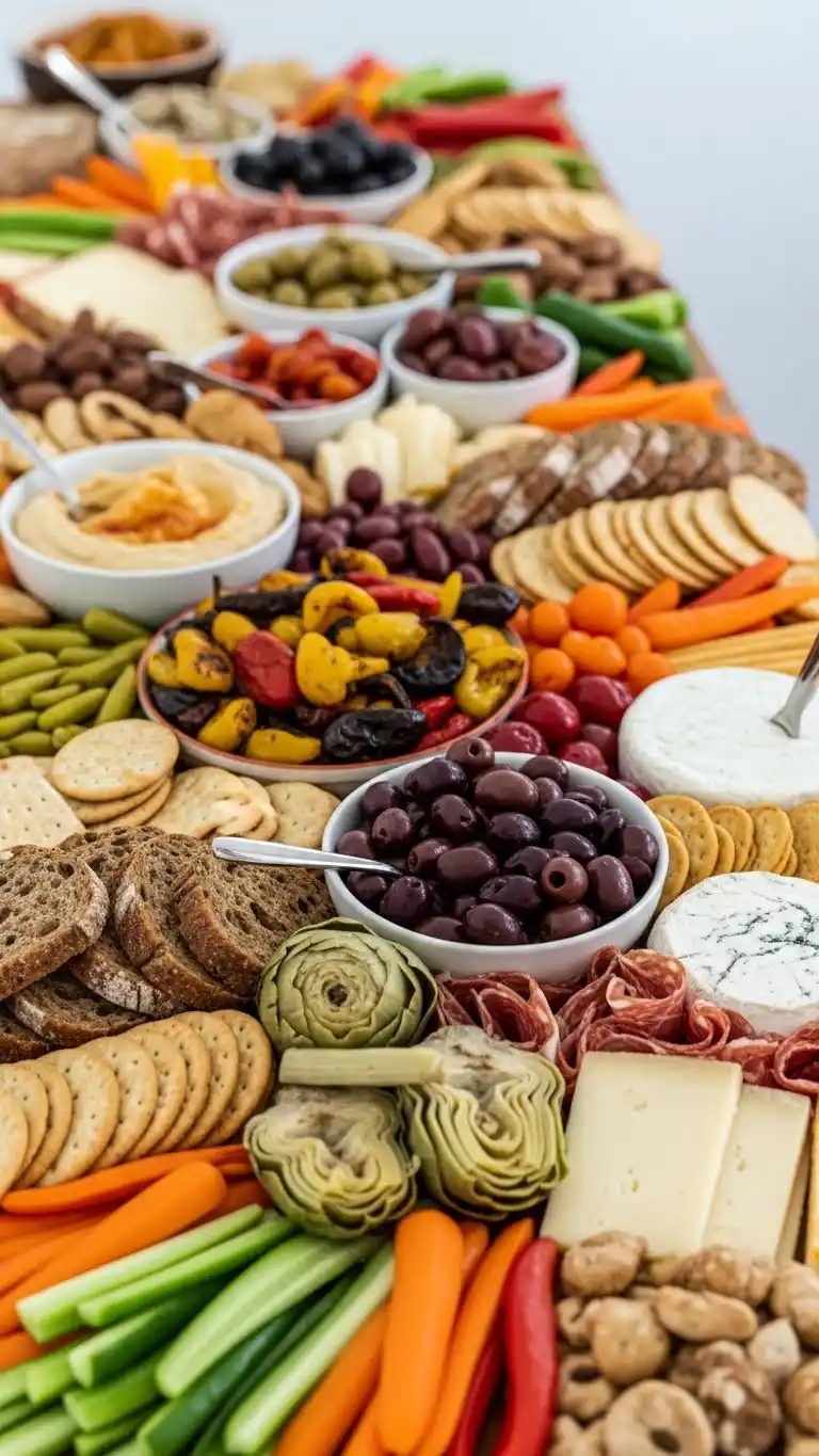 2. Mediterranean-Inspired Charcuterie Grazing Table