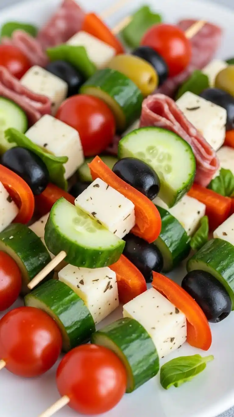 2. Mediterranean Veggie Charcuterie Kabob Ideas