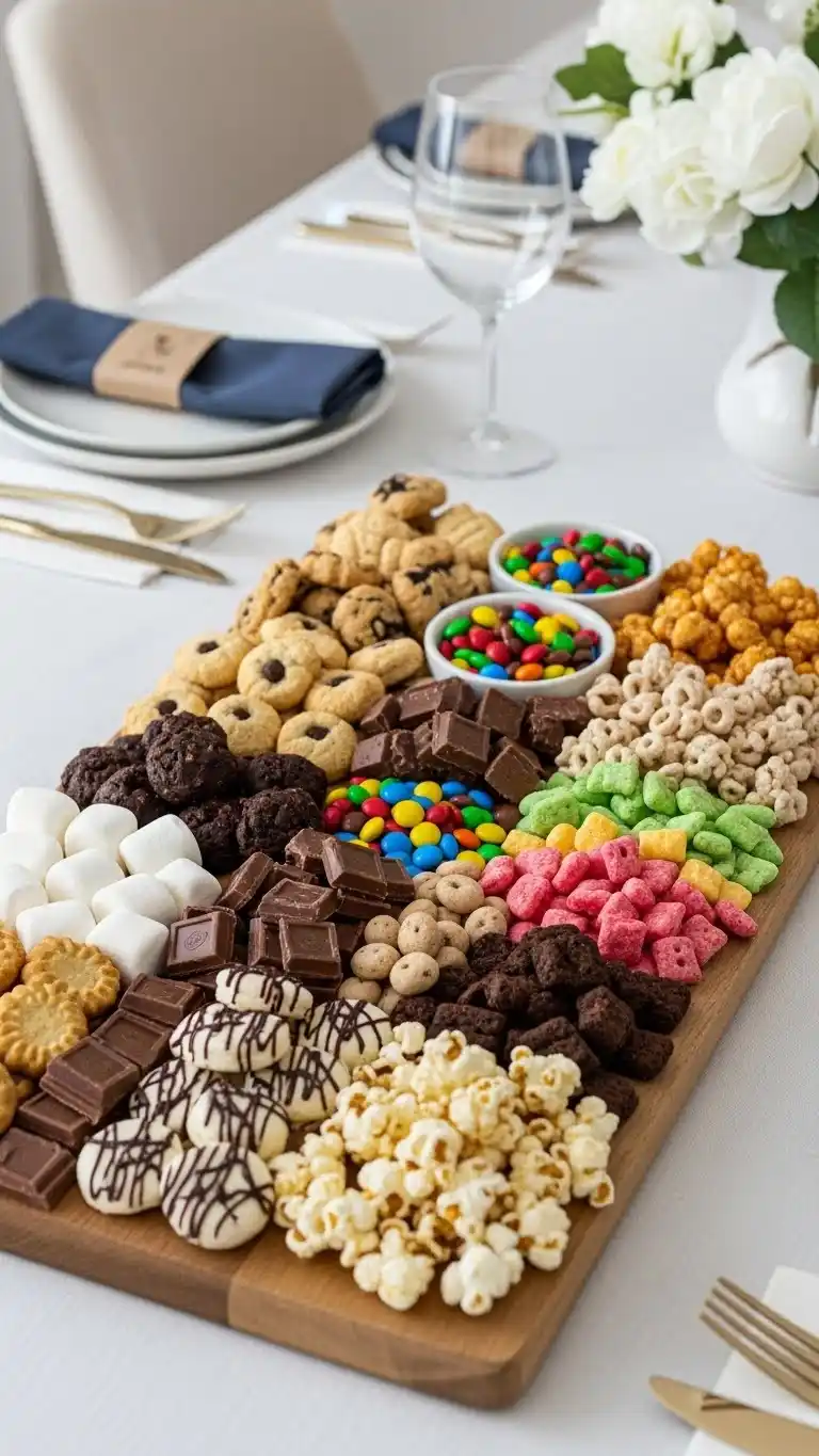 23. Cute Bite-Sized Treats Board for Movie Nights