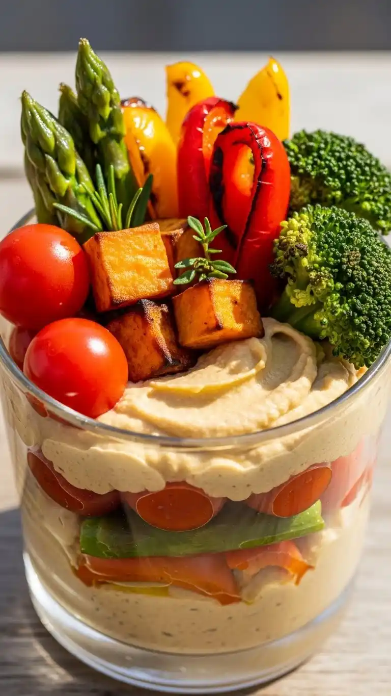27. Roasted Veggie and Hummus Charcuterie Cup