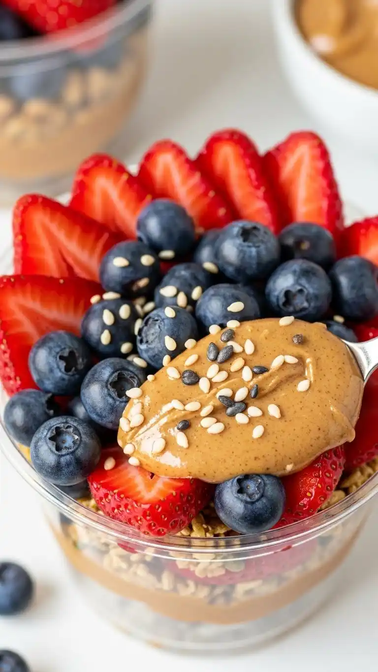 28. Berry and Almond Butter Charcuterie Cup
