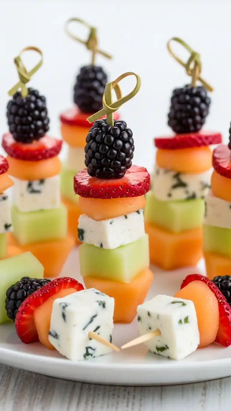 3. Fruit and Cheese Dessert-Style Charcuterie Kabob Ideas