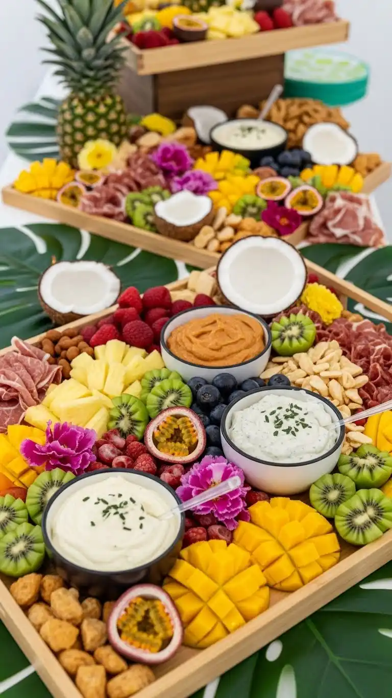 4. Tropical Paradise Charcuterie Grazing Table